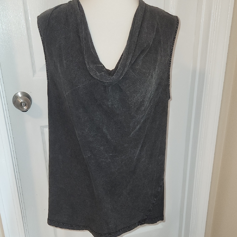 Rock & Republic Gray Tank Top with Draped Neckline